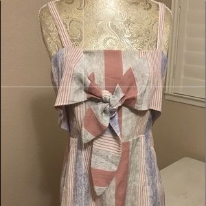 NWT Striped sundress with bow ties in front